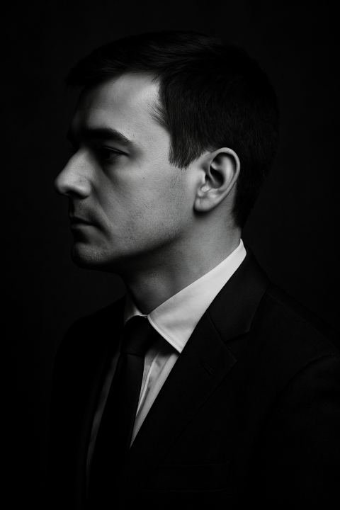 Dramatic Bw Portrait Male example 2